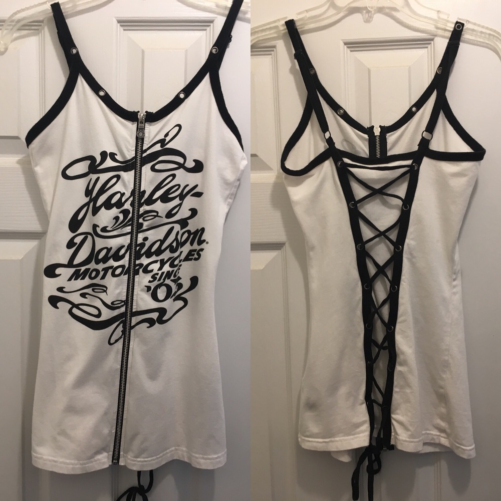 Harley Davidson lace back tank top
